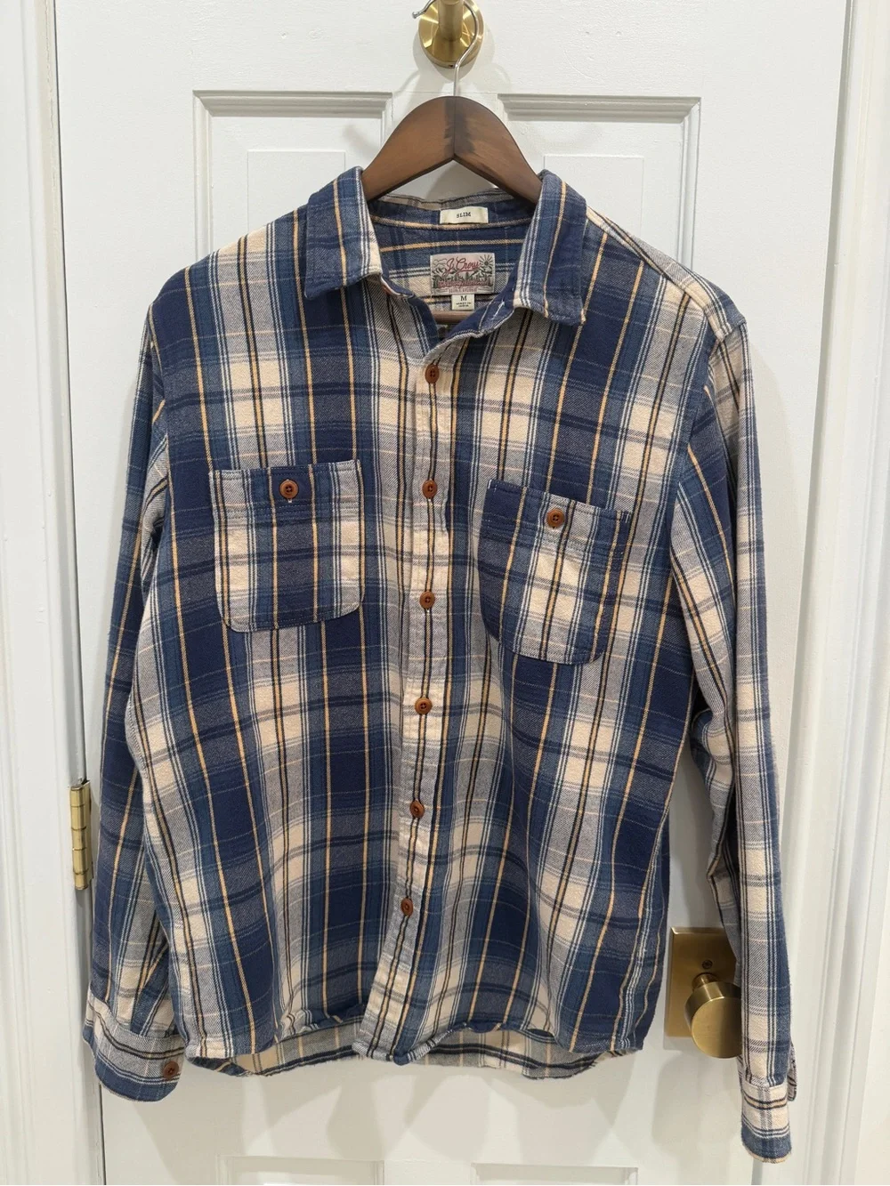 J. Crew Cotton Flannel Button Down Shirt Men’s Slim Fit Size M